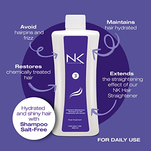 NK Professional Care Шампоан за интензивна грижа за косата с кератин (СТЪПКА 3). Шампоан NK без натрий, с протеин от коприна,