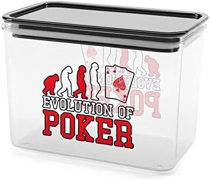 Еволюцията на покера Пластмасова кутия за съхранение на Контейнери за съхранение на храна с капаци банка за ориз Строга кофа за организиране