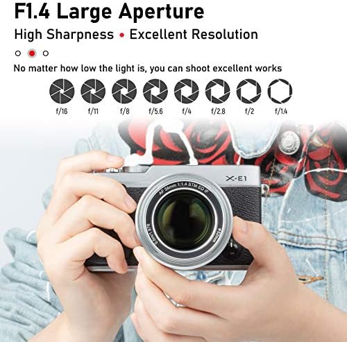 Портретен обектив VILTROX 56mm F1.4 f/1.4 XF с автофокус APS-C за Fuji Fujifilm X-Mount (сребрист)