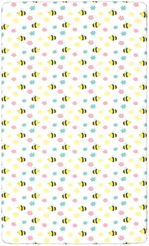 Мини-Чаршафи за легла с тематични Медоносни Пчели, Портативни Мини-Чаршафи за легла, Кърпи за матраци за деца-Бебешки Кърпи за момичета или