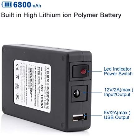 ABENIC Акумулаторна Литиево-йонна батерия dc 5 В 7800 mah USB/12 6800 mah за led ленти и камери за видеонаблюдение, Преносими