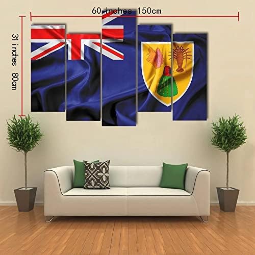 ERGO PLUS, който да се вее Флаг на островите Търкс Кайкос Стенно изкуство Страхотна Растянутая картина, готова да бъде обесен