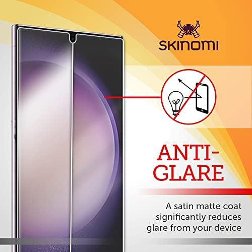 Матово защитно фолио Skinomi е Съвместим с Samsung Galaxy S23 Ultra 5G, работи със скенер за пръстови отпечатъци (комплект от