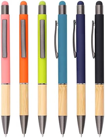 Stylus писалка за сензорни екрани + Химикалка химикалка за писане, Капацитивен stylus писалка 2 в 1, Универсален Стилус, Бамбукови дръжки