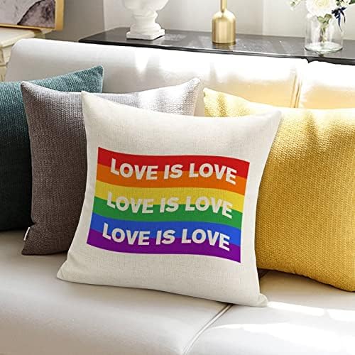 Любовта е любов, Калъфка за Възглавница, Калъфка за Свети Валентин, Гей-Гордост, Дъгата на ЛГБТ, един и същи пол, Гей-Калъфка за