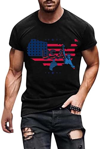 Мъжки Ризи с къс ръкав BEUU Войници на Деня на Независимостта, Патриотическая Тениска с кръгло деколте и Флага на САЩ, Спортна