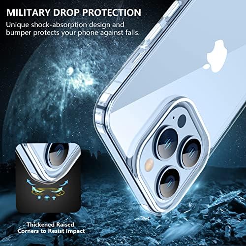 teloxy Разработена за iPhone 14 Pro Max калъф 6,7 инча, [Защита от пожълтяване] [Защита от падане на военен клас] с броня устойчив на