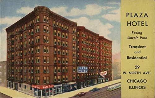 Plaza Hotel в Чикаго, Илинойс Оригиналната антични картичка