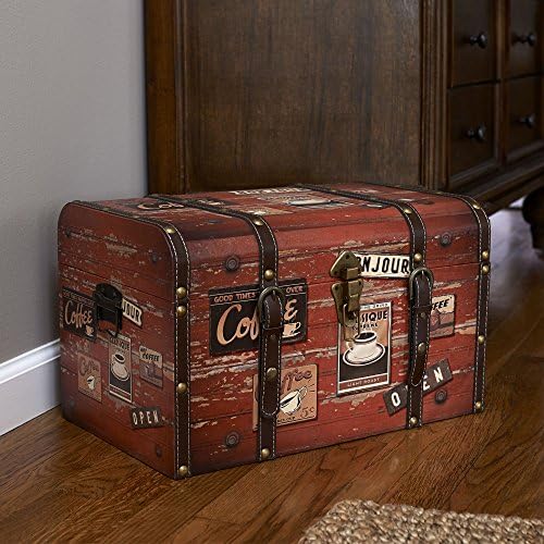 Предмети от първа необходимост за дома 9245-1 среден размер, декоративен багажник за съхранение на вещите - Стил на багаж - Дизайн на кафенета, оранжево