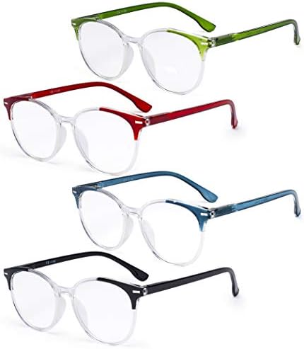 CessBlu Женски Големи Кръгли Очила За Четене 4 Двойки от Големи Очила за Четене За Жени