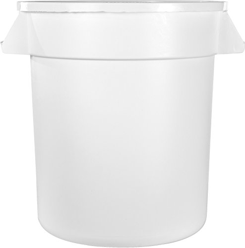 CFS 34101002 Пластмасова кръгла контейнер за боклук Bronco, с капацитет 10 литра, диаметър 16,13 инча х височина 17 см, Бяла