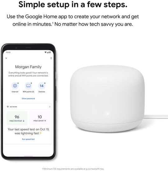 Път на Google Nest WiFi - AC2200 (2-ро поколение) и система мрежа Wi-Fi с допълнителна точка за достъп (САМО за допълнителна точка за достъп,