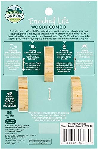 Oxbow Animal Health 6 Опаковки от дървесни, комбинирани дъвчащи гумени ленти за по-малките домашни любимци