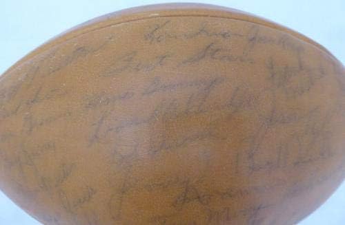 1963 Екипът на Грийн Бей Пэкерс Подписа Официален футболна топка Wilson с 45 Надписи, включително и Винс Ломбарди и Барт Starr PSA