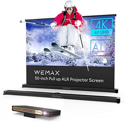 Лазерен проектор WEMAX Go Advanced Smart ALPD - ултра - Проектор с резолюция 1080P 600 ANSI лумена и 50-инчов телевизор, ALR, отбрасывающим