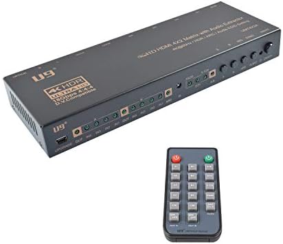U9 ViewHD HDMI 4x2 с матрица аудио изход /Предварителни усилване | HDMI 2.0 4K @ 60Hz | HDCP 2.2 | 18 Gbit |с / HDR + Dolby Vision | ARC | Toslink & RCA L/ R аудио изход | Модел: UMT4X2A