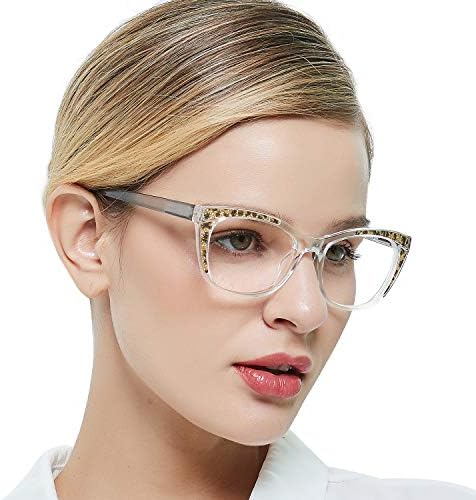OCCI CHIARI Стилни Очила за четене за жени 2,5 за четене Cateye 1.0 1.25 1.5 1.75 2.0 2.25 2.5 2.75 3.0 3.5 4.0 5.0 6.0 ( Прозрачен, 2,50)