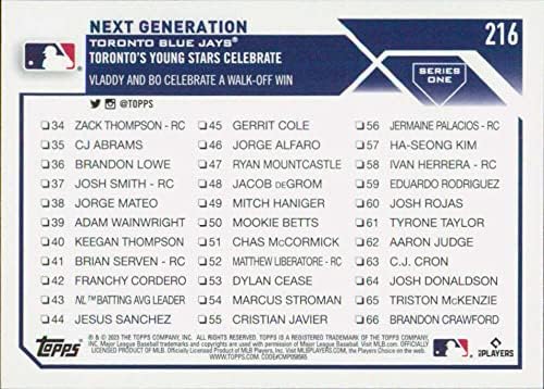 2023 Topps # 216 Владимир Гереро - младши . Бейзболна картичка Торонто Блу Джейс Серия 1 МЕЙДЖЪР лийг бейзбол