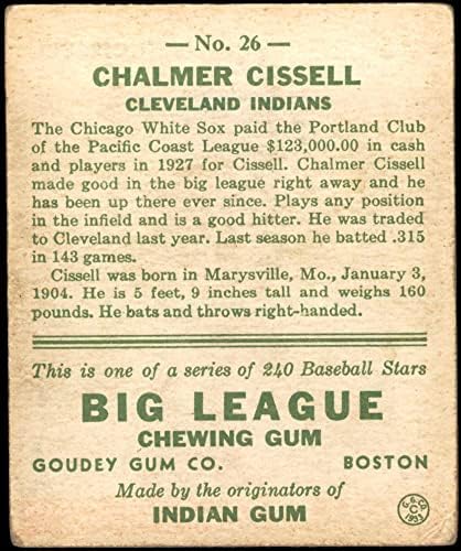 1933 Гуди # 26 Чалмер Сисселл Кливланд Индианс (Бейзболна картичка) ДОБРИ индианците