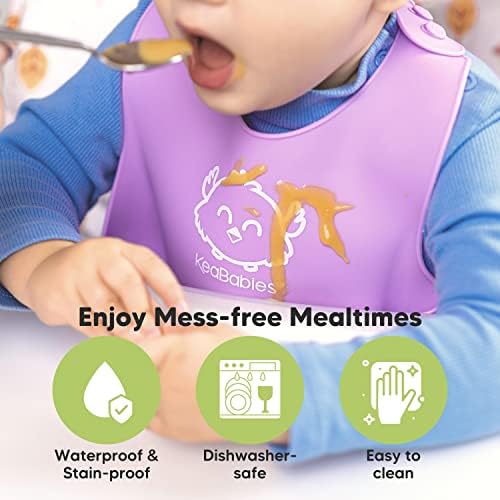 Детски силиконови Престилки - Водоустойчив, Лесно Протираемый Силикон Лигавник за бебета, малки деца