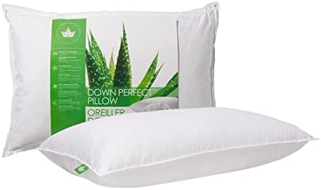 Канадски Пух и перо Ко - Фирма Support Down Perfect Pillow Queen Size - 255 TC Shell с пълнеж от памук, Канада