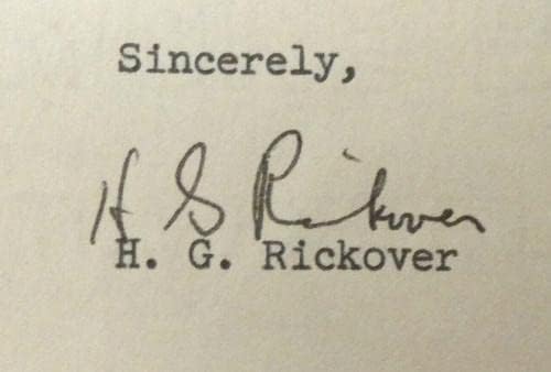 Адмирал Хаймън Г Rickover, Баща на Атомните сили, Подписано Пълно Писмо от 1967 г. JSA LOA - Надписи, Издълбани от колеж