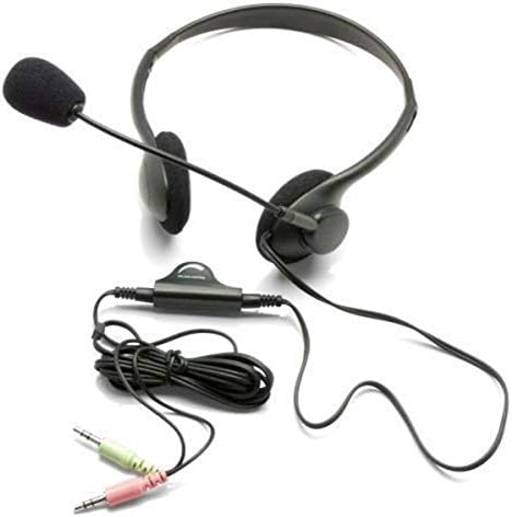 Леки слушалки ProHT (87070) с микрофон и контрол на звука, Трайни стерео слушалки, кабел с дължина от 6 фута, черен