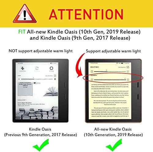 Калъф LucklyingBao за изцяло нов Kindle Oasis (10-то поколение, випуск 2019 г., и 9-то поколение, випуск 2017 г.) - Защитен