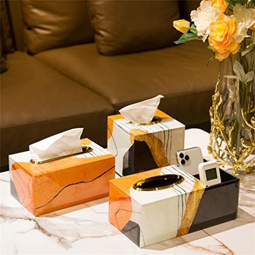 N/A Оранжево масичка за кафе за Всекидневната, Кутия за съхранение в Спалнята, Хартиена кутия, Украса за Хартия кутии, Украса за салфетки (Цвят: A, Размер: 15 * 15 * 14.5 см)