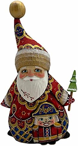 Дървена руска фигурка Щелкунчика Дядо Коледа Височина 8,46 инча, Резбовани Дървени Фигурки на Дядо Коледа, Wooden Дядо Коледа, Дядо Коледа.Подарък