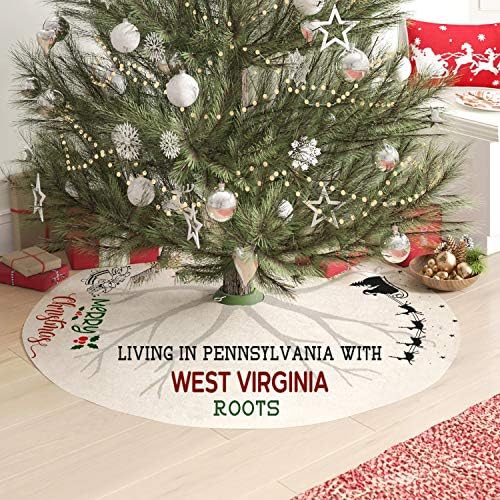 Пола за Коледната елха Мама и аз 44 инча - Живот в Пенсилвания с Корени от Западна Вирджиния - Коледна Украса За дома и на улицата, на Големи разстояния, Празнична укра