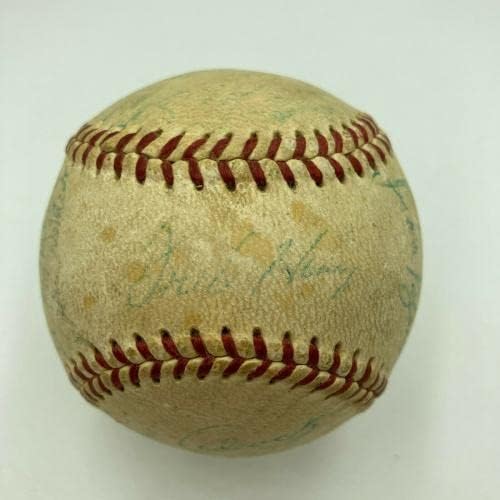 1957 Отбор на Шампионите от Световна серия Милуоки Брейвз Подписа договор с JSA по бейзбол Ханк Аароном - Бейзболни топки с автографи