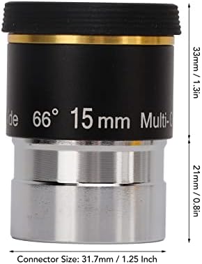 Сверхширокоугольный Окуляр Eulbevoli, Оптично Стъкло FMC със Зелена Обвивка, 15 мм Телескопична Окуляр, който предава Светлината за Наблюдение