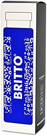 Случайна бутилка за вода Romero Britto в 25 унции, Неръждаема стомана, Графити Блу