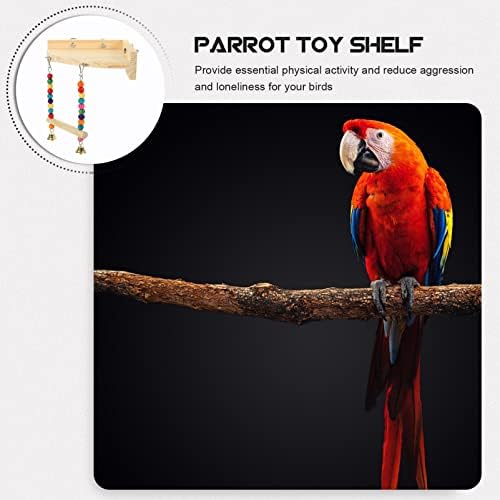 Птичи Убежища PATKAW Играчки за Птичи Клетки Дървени Игрални Зали Поставка За Дъвчене Птичи Насестов Играчки за Папагали Център Активност