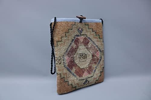 Чанта-мат SARIKAYA PILLOW Ръчно изработени, най-Добрият подарък за нея, Тканая Чанта, Косметичка, Чанта-килим през рамо, 12x14,