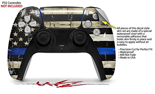 Обвивка за кожата WraptorSkinz е съвместим с контролера на Sony PS5 DualSense, боядисани в выцветшую напукана синята лента, с участието на