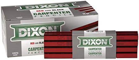 Моливи DIXON Industrial Carpenter с твърд графит подкрепа сърцевина, червени / черни, 7 инча, 12 броя в опаковка (19973)