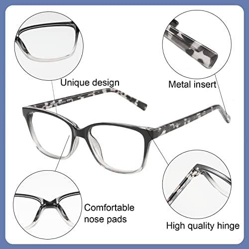 Przene 4 Опаковки Синьо-Екранировка на Очила за Четене, за Жени И Мъже, Леки Очила За четене със Защита От Пренапрежение на очите/Отблясъци,