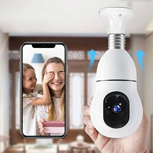 Камери за домашно охранителна Камера е с крушка с 1080p HD видео, панорамна IP-гледане на 360 °, Откриване на движение, Двупосочно аудио,
