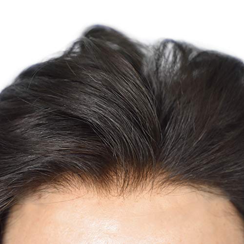 Перука Healthlif, френски, Завързана удобен мъжки перука, натурална линия на растеж на косата, здрава мъжката част за коса, Европейската