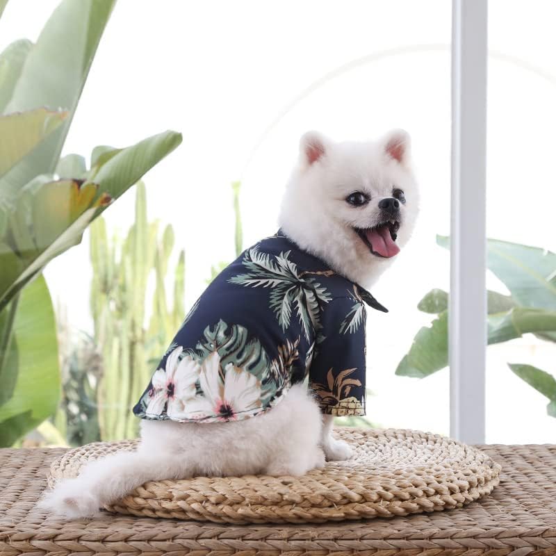 Тениска за кучета Secodrout в хавайски стил с флорални принтом, летни тениски за домашни любимци, Дишаща Готини Дрехи, Хавайски ризи