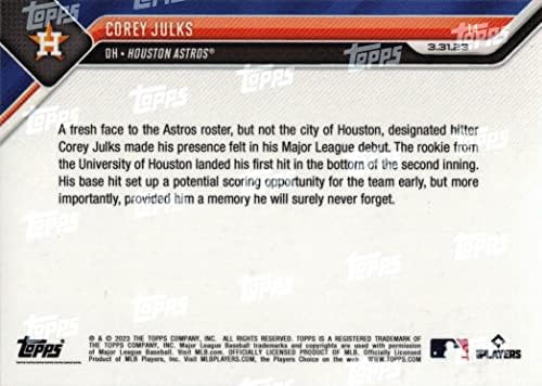 2023 Topps Now Бейзболна картичка №14 начинаещ Кори Джулкса Astros се Направи само 788!