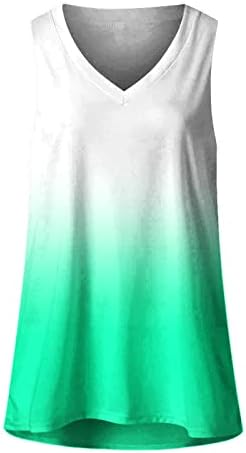 Gradiente sin тя беше придобита от mangas tanque ropa Mujer 2023 V Cuello suelto ajuste tanques chalecos Върховете Moda Playa Camiseta