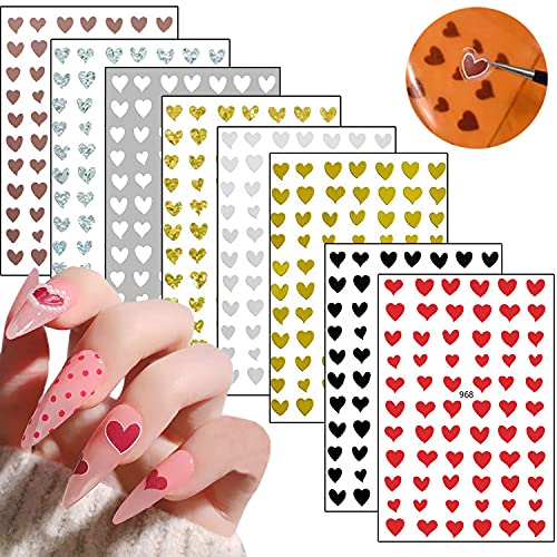 8 Листа Стикери за нокти с Пеперуди и 8 Листа Стикери за нокти във формата на Сърце
