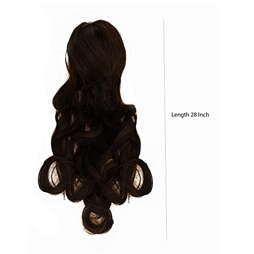 Очарователен шнола Kalyani за изграждане на вълнообразни коса и перуки, естествен кестен цвят със златист подсвечиванием