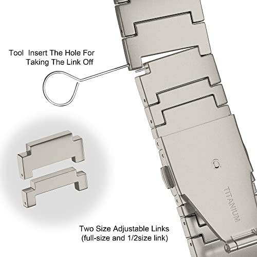 EANWireless Съвместим с Apple Watch Ultra Band 49 мм Титан Метална каишка, Матиран Взаимозаменяеми каишка за лице, Мъжки Женски