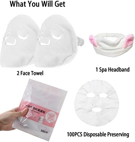 2 Опаковки многократна употреба на Горещи и Студени Кърпи за Лице, Маска за грижа за кожата, Маски за лице, Комплекти за Грижа за лицето с