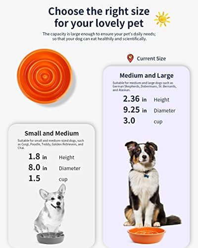 Керамична Купа за кучета с бавна подаване KOFPAR, Купа за кучета с бавна подаване за малки, Средни и Големи породи, предотвратява поглъщането,