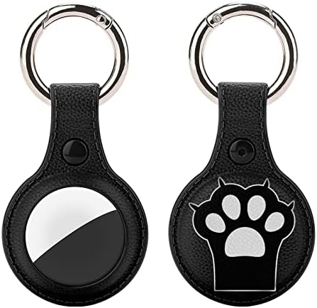 Голям черен защитен калъф с котешки лапой, съвместим с AirTag, противоотерянный притежателя на пръстена за ключовете за чантата си, багаж, яка, котки, кучета, домашни л?